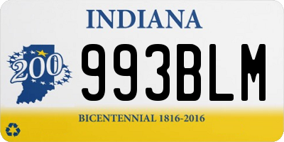 IN license plate 993BLM