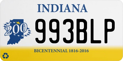 IN license plate 993BLP