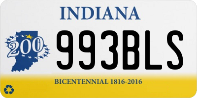 IN license plate 993BLS