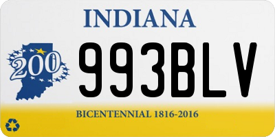 IN license plate 993BLV