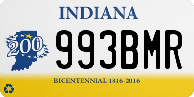 IN license plate 993BMR