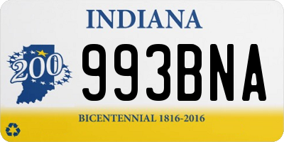 IN license plate 993BNA