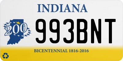 IN license plate 993BNT