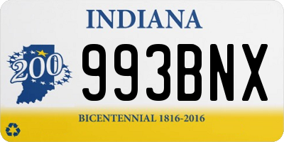 IN license plate 993BNX