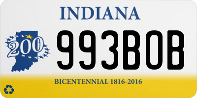 IN license plate 993BOB