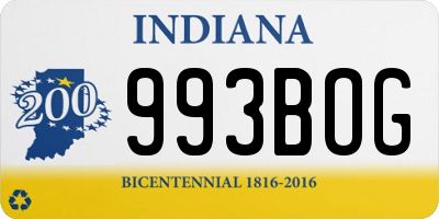 IN license plate 993BOG