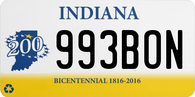 IN license plate 993BON