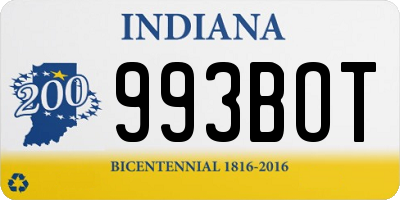 IN license plate 993BOT