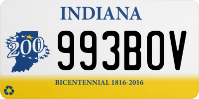 IN license plate 993BOV