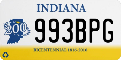 IN license plate 993BPG