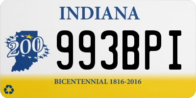 IN license plate 993BPI