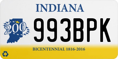 IN license plate 993BPK