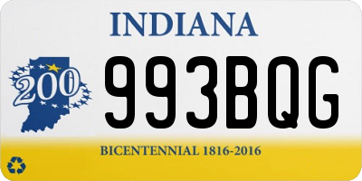 IN license plate 993BQG