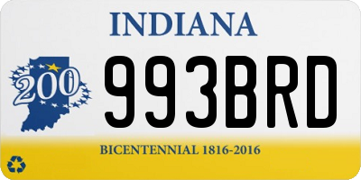 IN license plate 993BRD