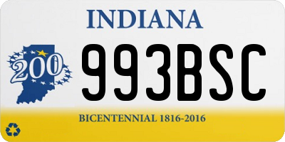 IN license plate 993BSC