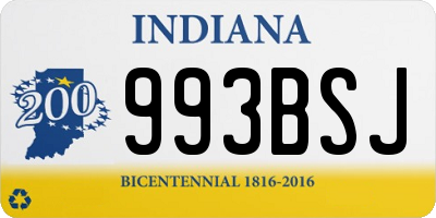 IN license plate 993BSJ