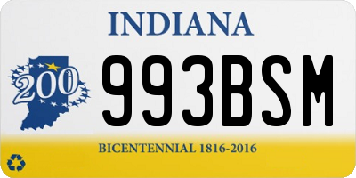 IN license plate 993BSM