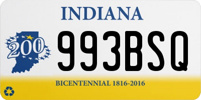 IN license plate 993BSQ