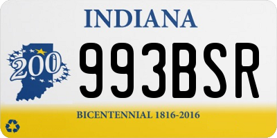 IN license plate 993BSR