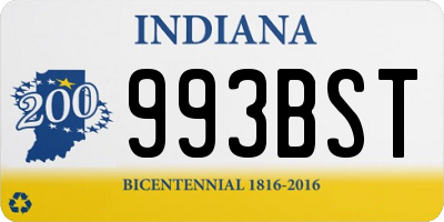 IN license plate 993BST