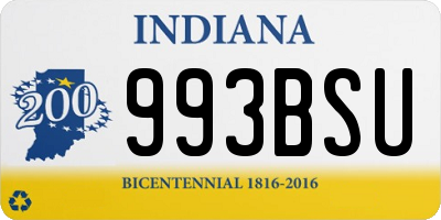 IN license plate 993BSU
