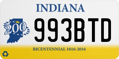 IN license plate 993BTD