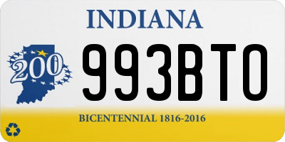 IN license plate 993BTO