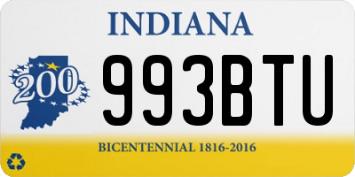 IN license plate 993BTU