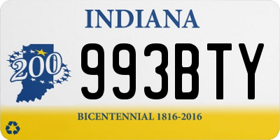 IN license plate 993BTY