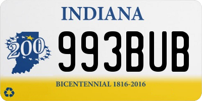 IN license plate 993BUB