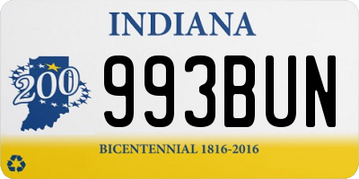 IN license plate 993BUN