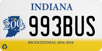 IN license plate 993BUS