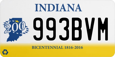 IN license plate 993BVM