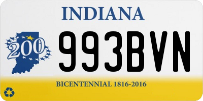 IN license plate 993BVN