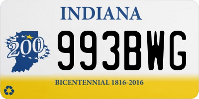 IN license plate 993BWG