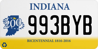 IN license plate 993BYB