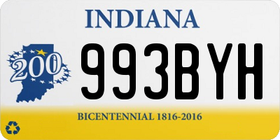 IN license plate 993BYH