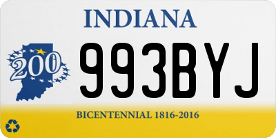 IN license plate 993BYJ