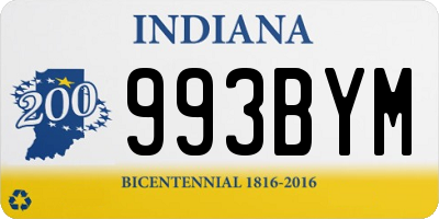IN license plate 993BYM