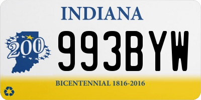 IN license plate 993BYW