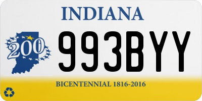 IN license plate 993BYY