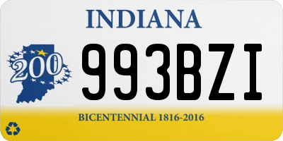 IN license plate 993BZI