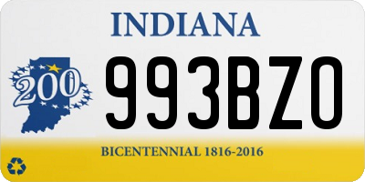 IN license plate 993BZO