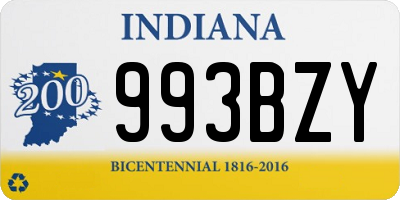 IN license plate 993BZY