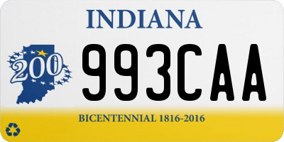 IN license plate 993CAA