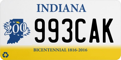 IN license plate 993CAK