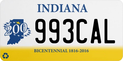 IN license plate 993CAL