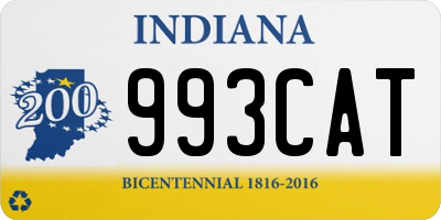 IN license plate 993CAT