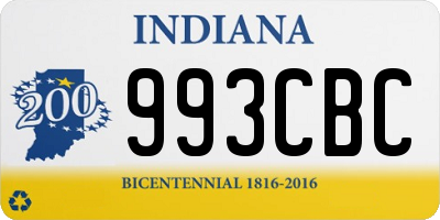 IN license plate 993CBC