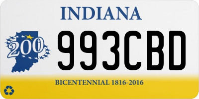 IN license plate 993CBD